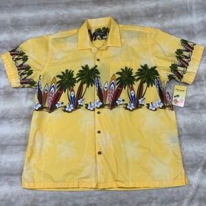 Favant Hawaiian Shirt Men XXL Surfboard Aloha Tropical Button Up Beach NWT